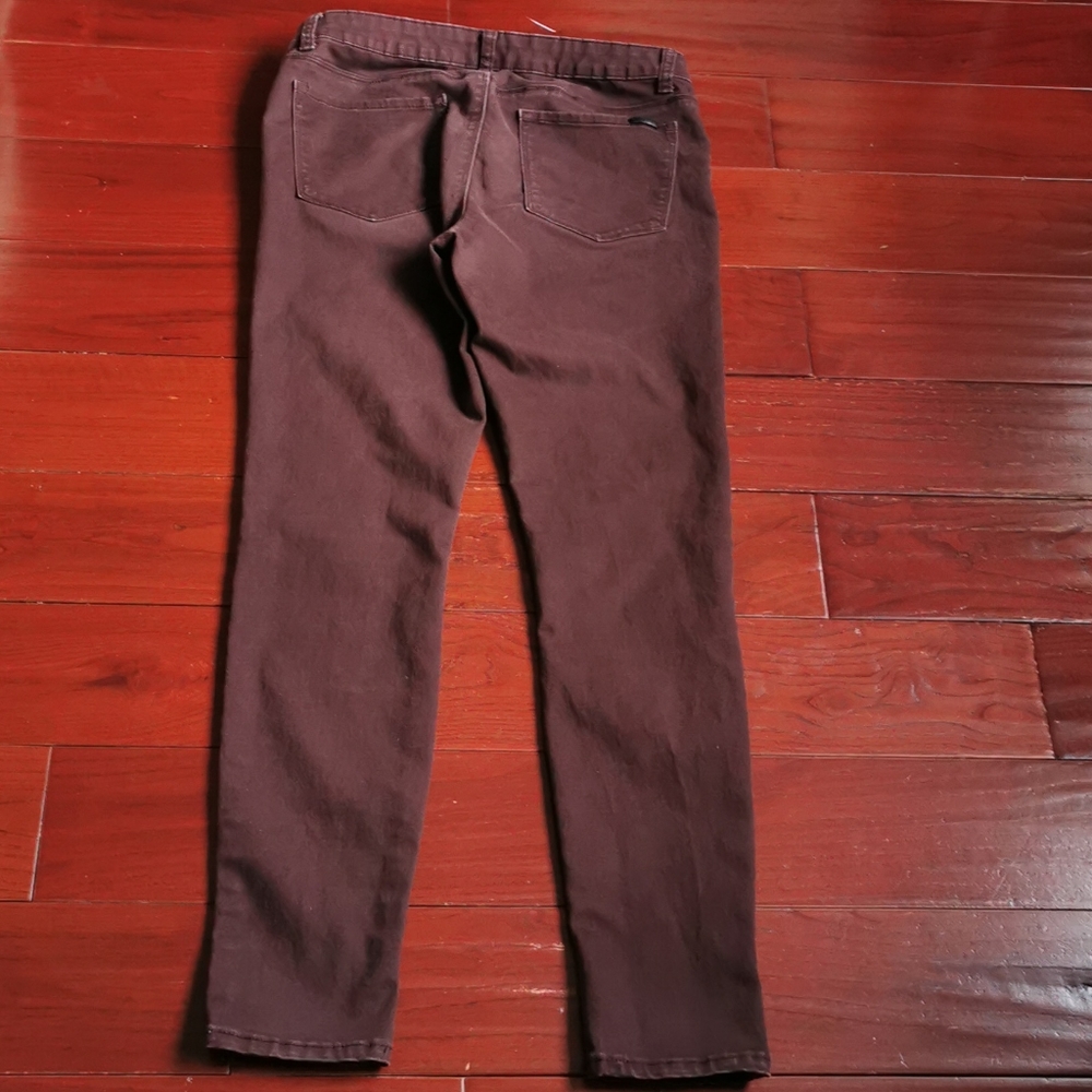 Harlow Mid Rise Maroon Jeans - Picture 2 of 3